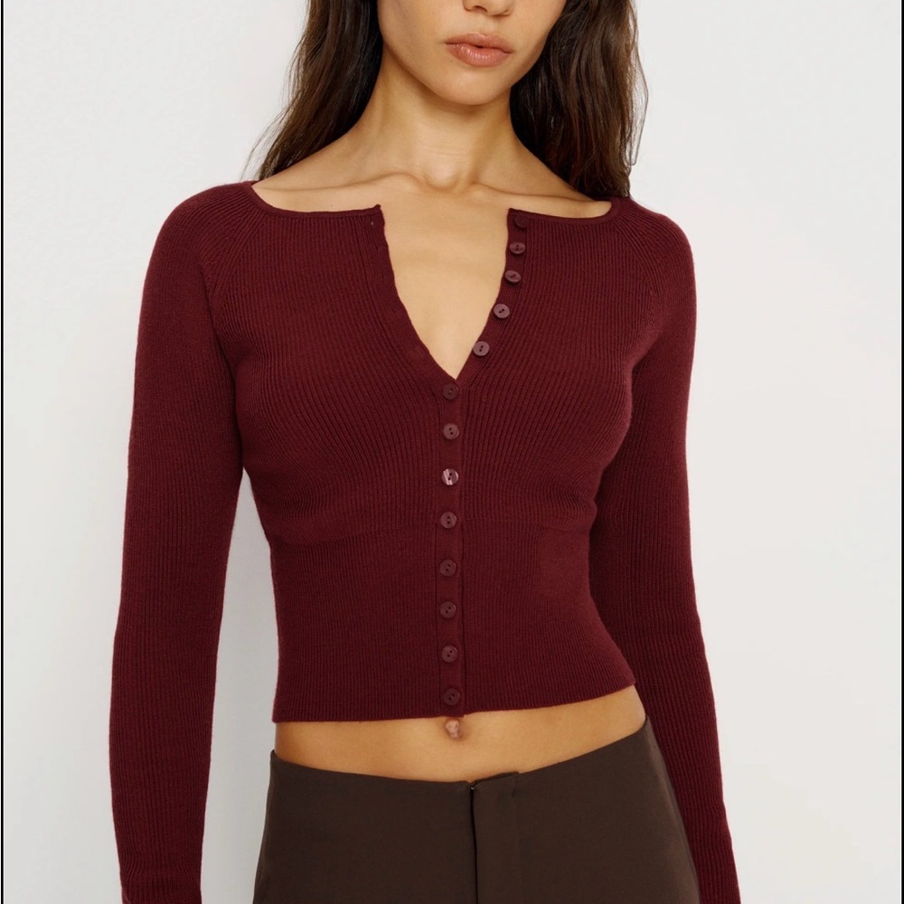 Reformation Meadow Regenerative Merino Cardigan NWOT